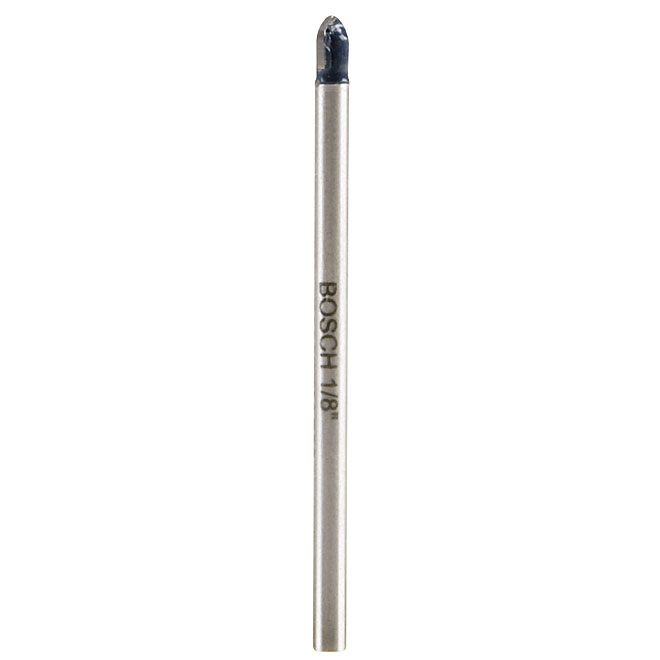 Bosch Glass and Tile Drill Bit - 1/8-in Dia x 4-in L - 3-Flat Shank - Carbide-Tipped
