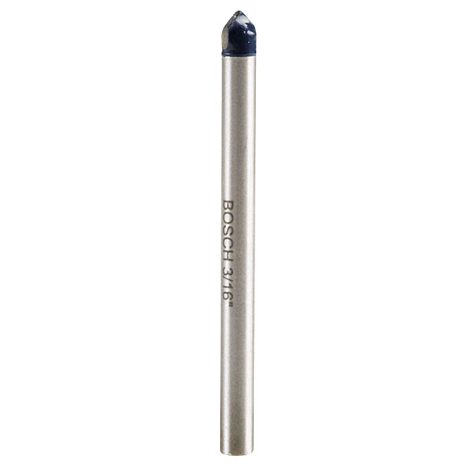Bosch Glass and Tile Drill Bit - 3/16-in Dia x 4-in L - 3-Flat Shank - Carbide-Tipped