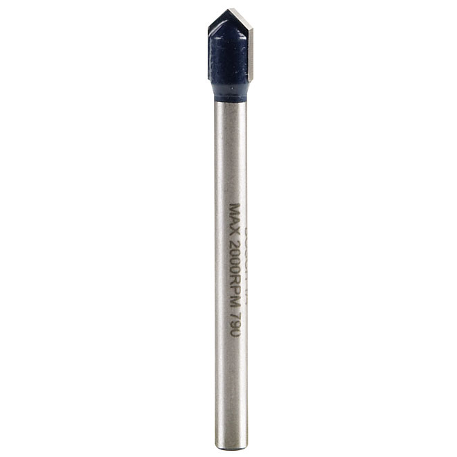 Bosch Glass and Tile Drill Bit - 1/4-in Dia x 4-in L - 3-Flat Shank - Carbide-Tipped