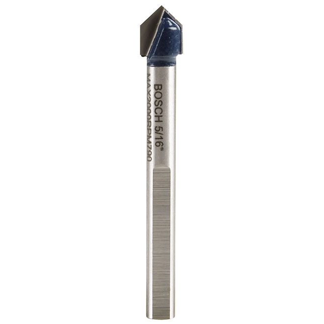 Bosch Glass and Tile Drill Bit - 5/16-in Dia x 4-in L - 3-Flat Shank - Carbide-Tipped
