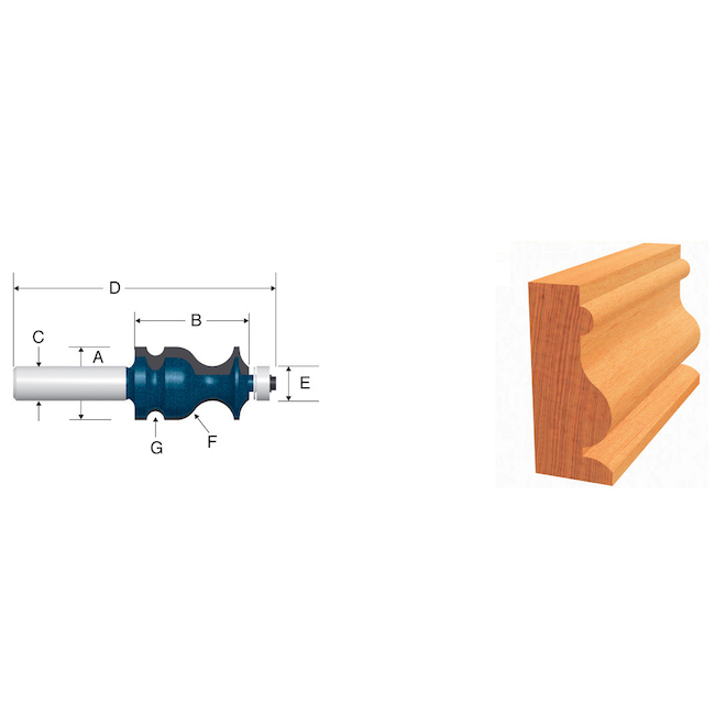 Bosch 1 1/16-in x 1 3/4-in Carbide-Tipped Ogee and Bead Bit