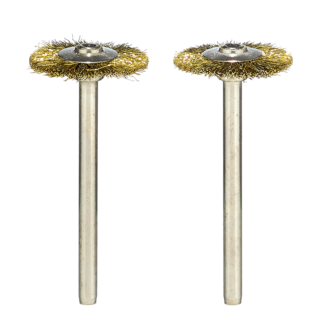 Dremel Brass Brush - 3/4-in Dia - 1 3/4-in L - 1/8-in Round Shank - 2 Per Pack