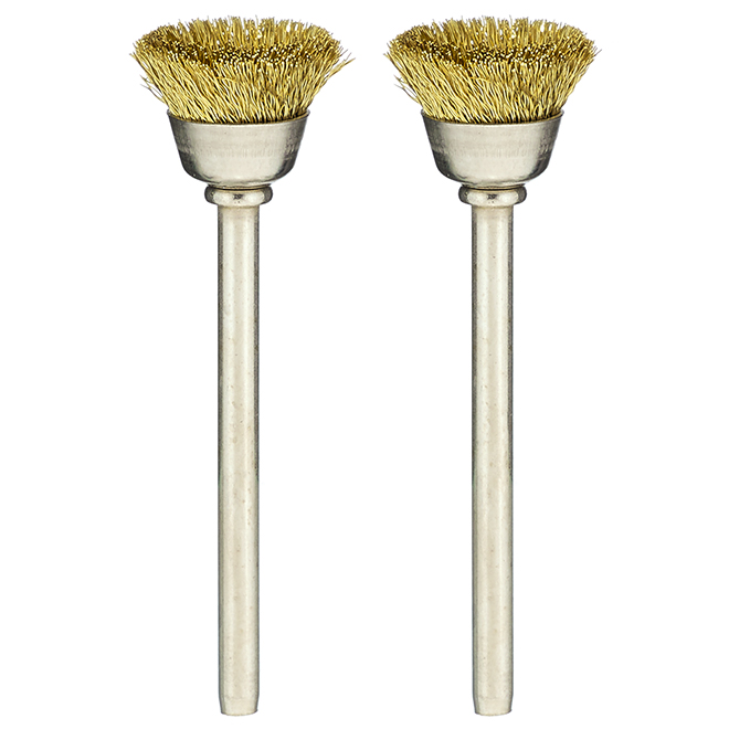 Dremel Brass Brush - 1/2-in Dia - 1 63/64-in L - 1/8-in Round Shank - 2 Per Pack