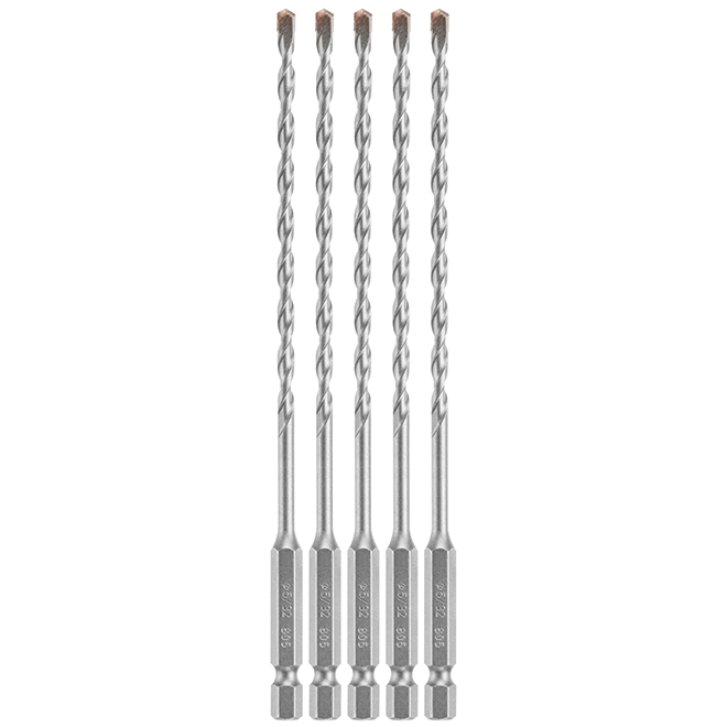 Bosch Impact Tough Masonry Drill Bit - Carbide Tipped - Hex Shank - 6-in L x 5/32-in Dia