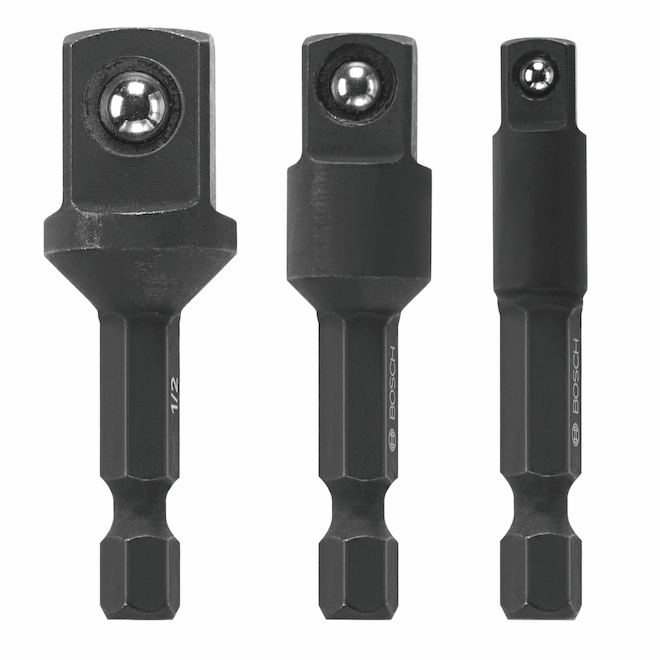 Boch 1/4-in Hex Impact Socket Adaptor Kit - Steel - 3 Pieces