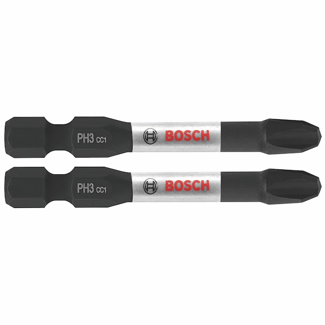 Bosch Impact Drill/Driver 2-in #3 Phillips 2-Bit Set - Steel - Hex Shank