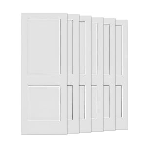 Garson 30 x 80 x 1 3/8-in White Primed 2-Panel Solid Core Shaker Interior Slab Door - 10/Pk