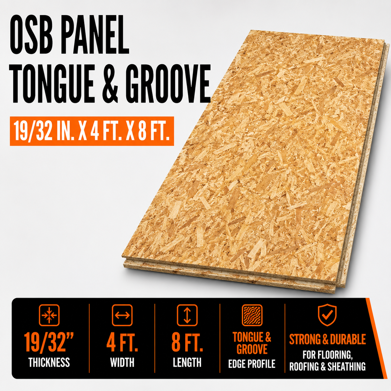 19/32-in x 4-ft x 8-ft OSB Panel Tongue and Groove