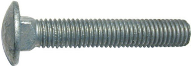 Precision Round Head Carriage Bolts - 1/2-13 Dia x 12-in - Galvanized Steel - 10 Per Pack