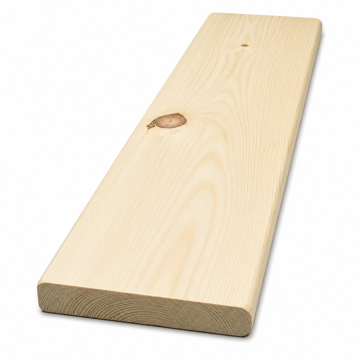 White Knotty Pine Board - D4S - Natural - Grade #1 and #2 - 8-ft L x 12-in W x 2-in T