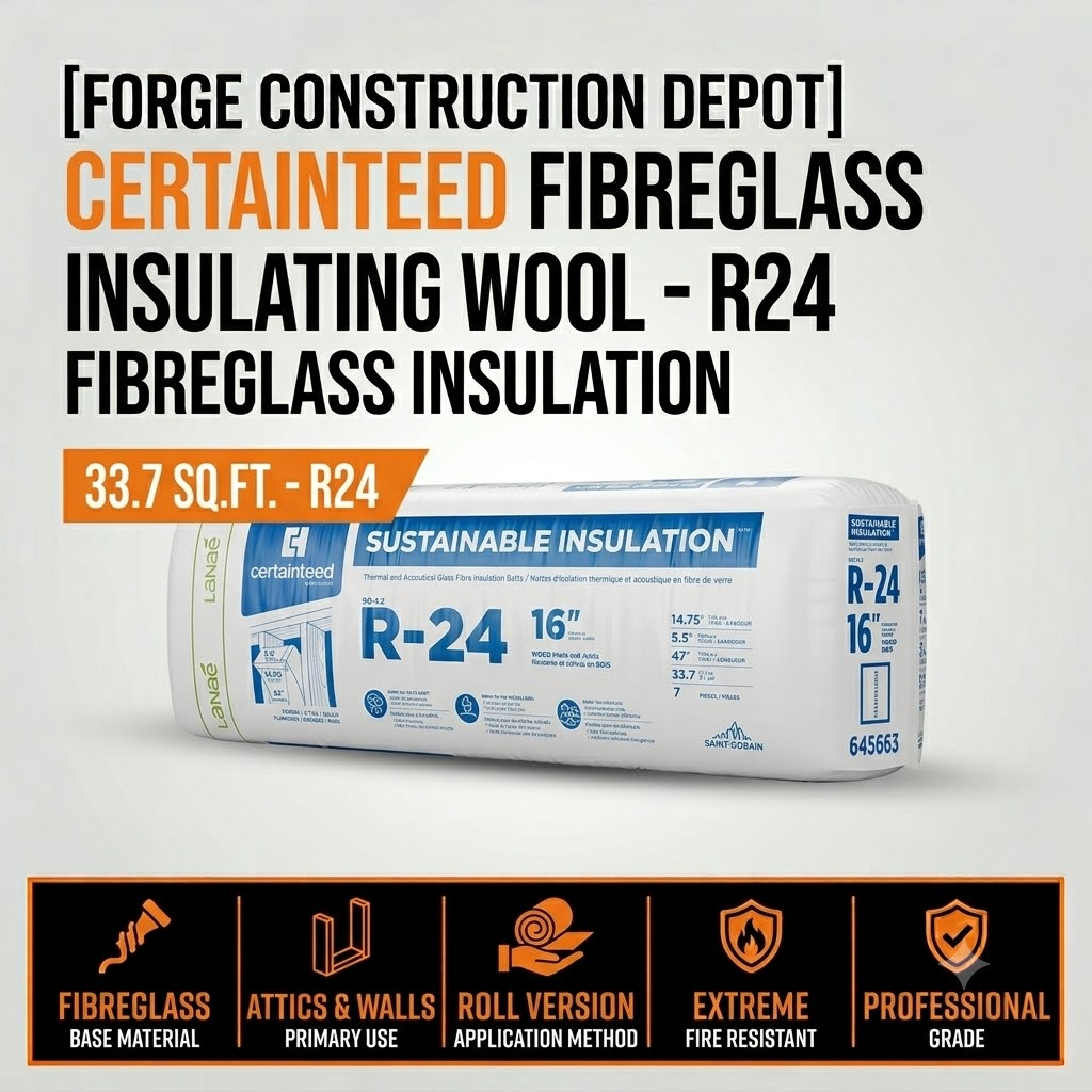 CertainTeed Fibreglass Insulating Wool R24 - 5.5-in x 14.75-in x 47-ft - 33.7 sq.ft.