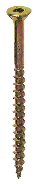 #8 x 2-1/2" Flat Head Square Drive Construction Screws - Yellow Zinc - 2500/Pack
