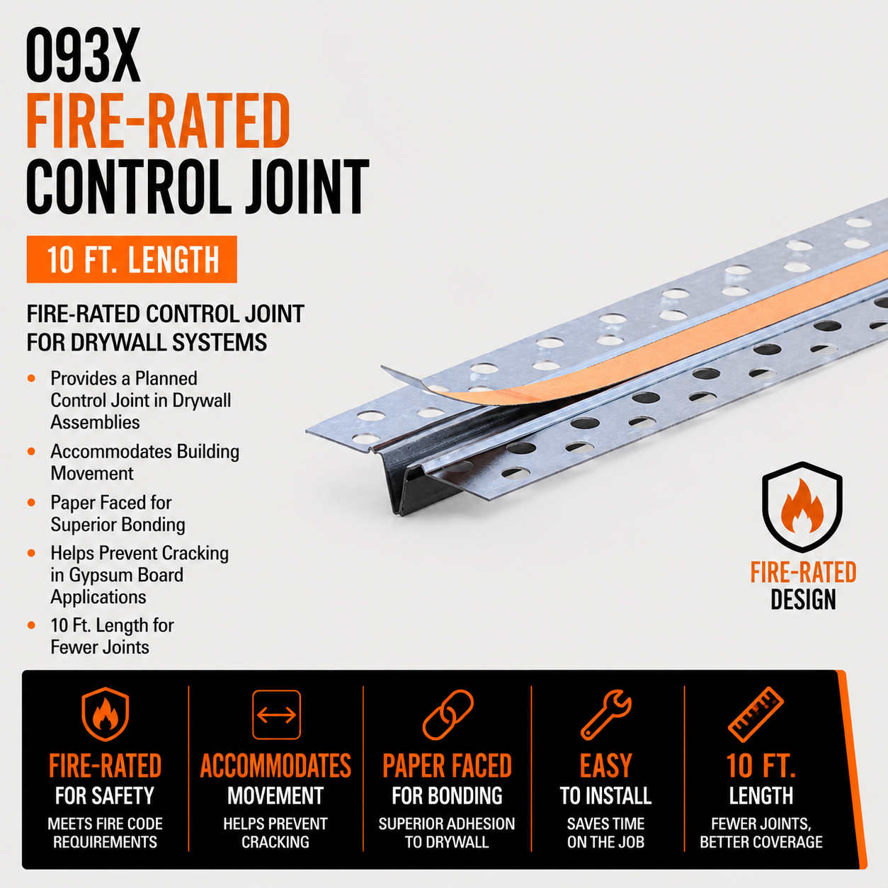 10 ft. 093X Fire-Rated Control Joint
