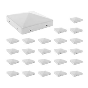 Nuvo Iron 6-in x 6-in USA White Eazy-Cap Steel Pyramid Post Cap - 24/Pkg