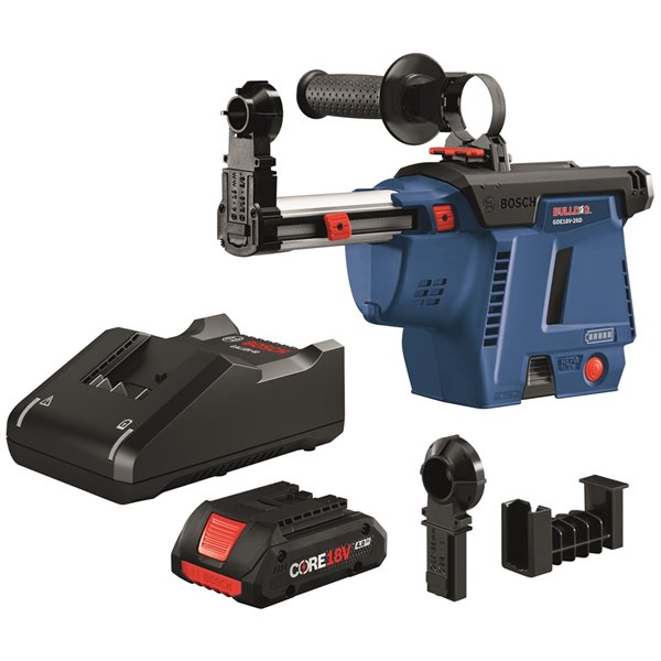 Bosch SDS-plus® Bulldog Mobile Dust Extractor Kit - 4.0 AH Battery - 18 V