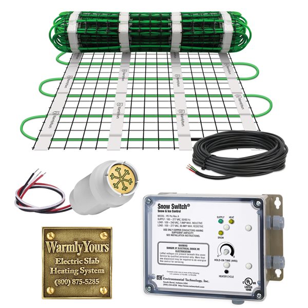 WarmlyYours Snow Melting Kit with Automatic Control and Aerial Sensor - 60-sq. ft. - 240 V