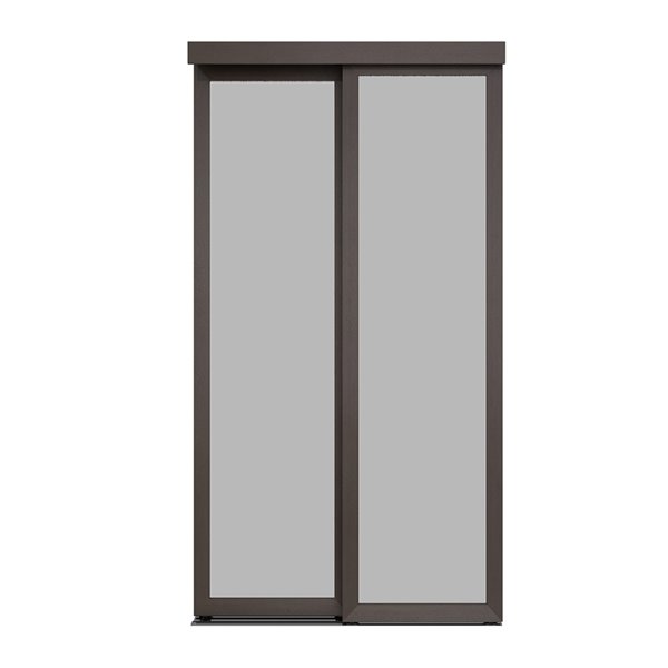 Colonial Elegance 1-Lite MDF Sliding Closet Door with Mounting Hardware - 48-in x 80-in - Mocha