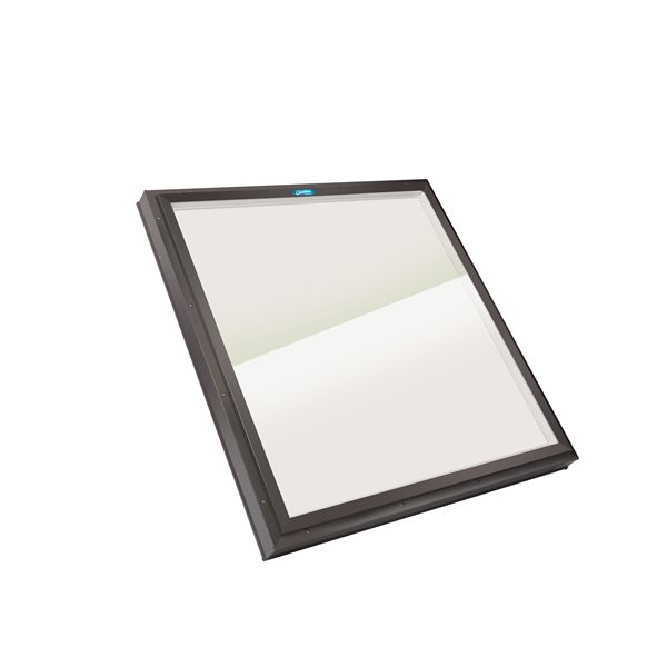 Columbia Double Glazed Bronze 22.5 x 22.5 Curb Mount Glass Fixed Skylight - Brown