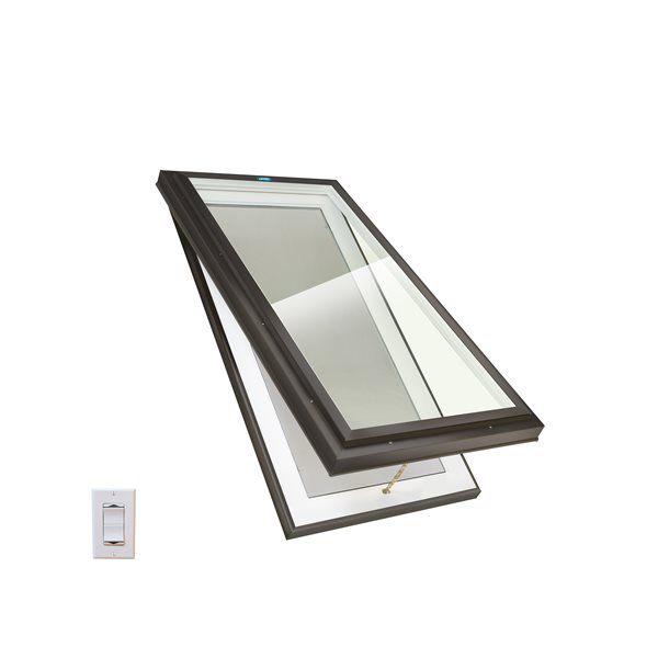 Columbia Double Glazed Clear 22.5 x 22.5 Curb Mount Standard Electric Venting Glass Skylight