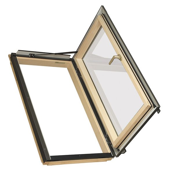 FAKRO 38-1/2 x 47-3/4 Deck Mount Laminated Glass Roof Egress Window - Right