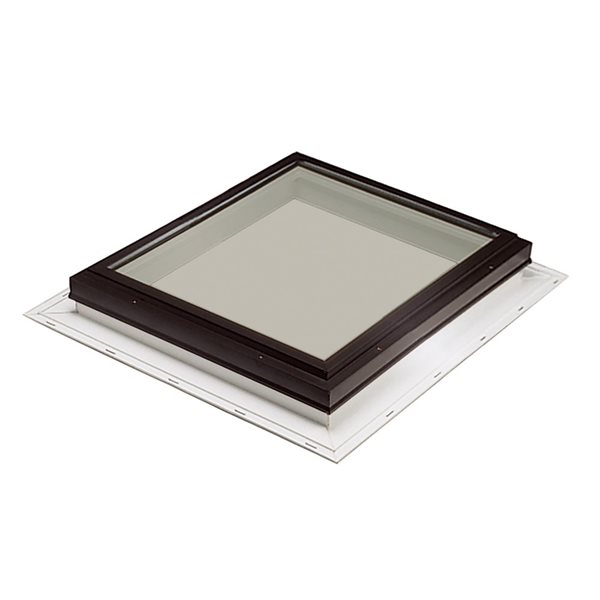 Columbia Double Glazed Bronze 22.5 x 22.5 Self Flashing Glass Fixed Skylight - Brown