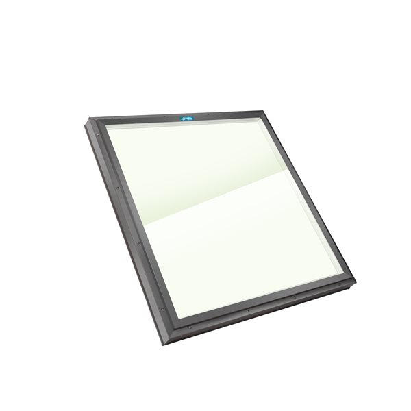 Columbia Triple Glazed Clear 22.5 x 22.5 Curb Mount Glass Fixed Skylight - Grey