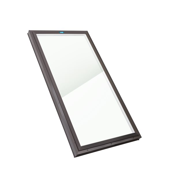 Columbia Double Glazed Clear 14.5 x 46.5 Curb Mount Glass Fixed Skylight - Brown