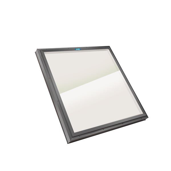 Columbia Double Glazed Bronze 46.5 x 46.5 Curb Mount Glass Fixed Skylight - Grey