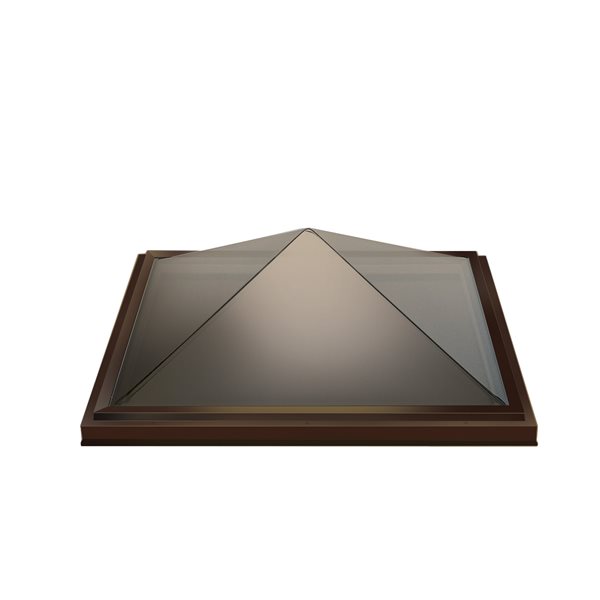 Columbia Double Glazed Bronze 30.5 x 30.5 Acrylic Pyramid Skylight - Brown