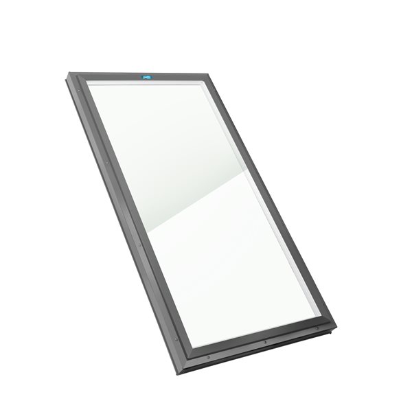 Columbia Double Glazed Clear 22.5 x 70.5 Curb Mount Glass Fixed Skylight - Grey