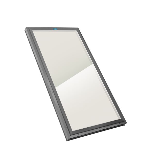 Columbia Double Glazed Bronze 14.5 x 30.5 Curb Mount Glass Fixed Skylight - Grey
