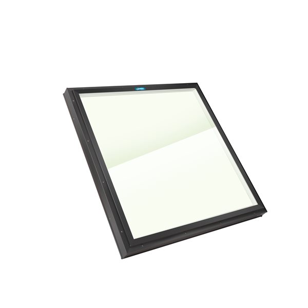 Columbia Double Glazed Clear 34.5 x 34.5 Curb Mount Glass Fixed Skylight - Black