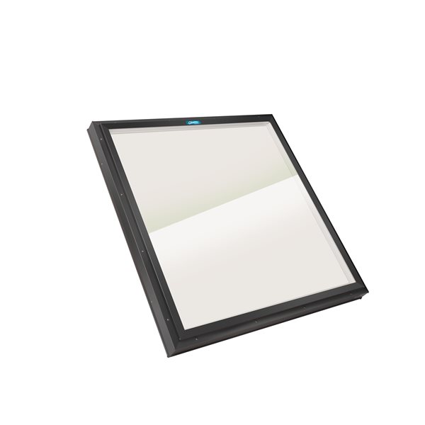 Columbia Double Glazed Bronze 36.5 x 36.5 Curb Mount Glass Fixed Skylight - Black