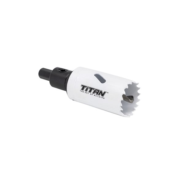 Titan Building Products 1 1/4-in White Bimetal 4x4 Hole Saw and Mandrel