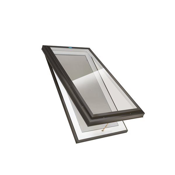 Columbia Double Glazed Bronze 30.5 x 46.5 Curb Mount Manual Venting Glass Skylight - Brown