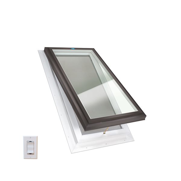 Columbia Double Glazed Clear 22.5 x 34.5 Self Flashing Standard Electric Venting Glass Skylight