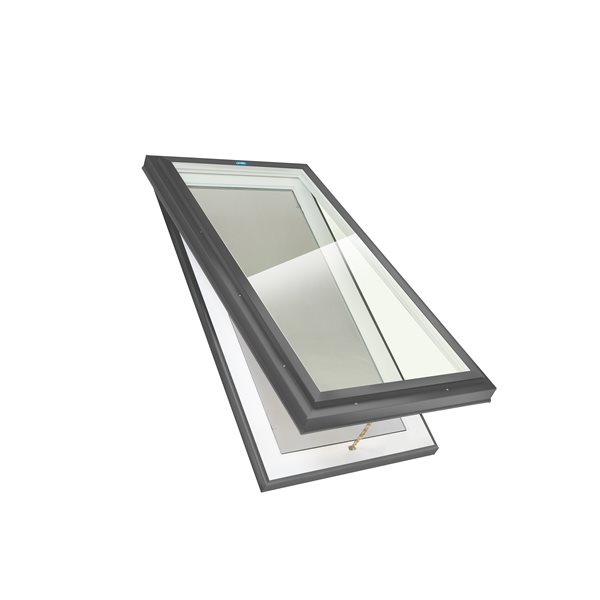 Columbia Double Glazed Clear 22.5 x 22.5 Curb Mount Manual Venting Glass Skylight - Grey
