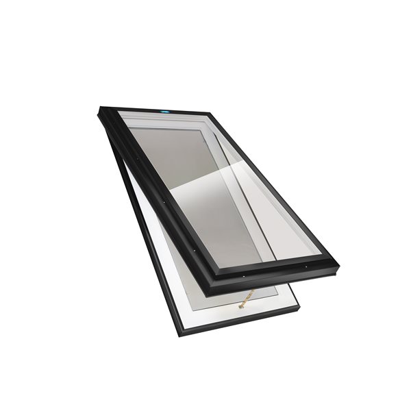 Columbia Double Glazed Bronze 30.5 x 46.5 Curb Mount Manual Venting Glass Skylight - Black