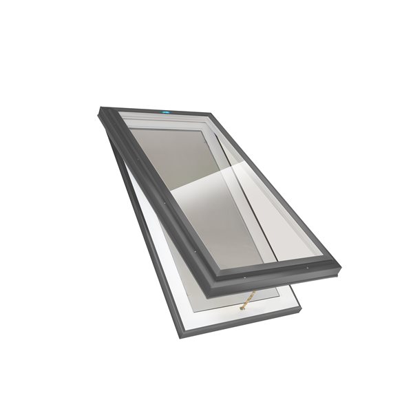 Columbia Double Glazed Bronze 22.5 x 34.5 Curb Mount Manual Venting Glass Skylight - Grey