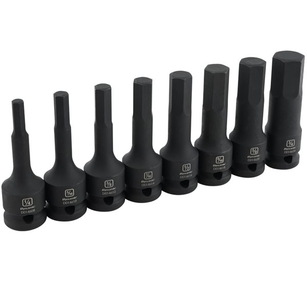 Dynamic Tools 8-Piece Standard SAE 1/2-in Drive 6-point Impact Socket Set