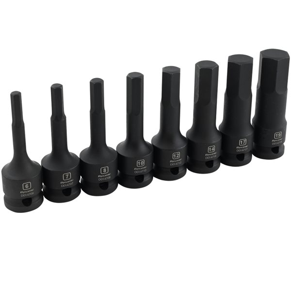 Dynamic Tools 8-Piece Standard SAE and Metric Combination 1/2-in Drive 6-Point Impact Socket Set