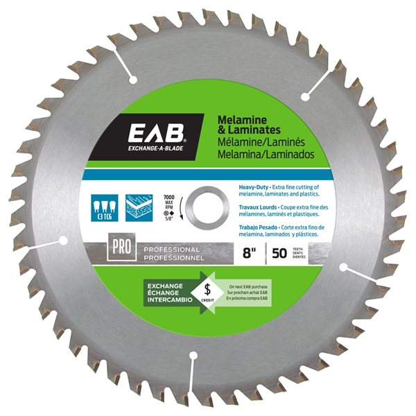 Exchange-A-Blade 8-in 50-Tooth Dry Cut Only Standard Tooth Carbide Circular Saw Blade