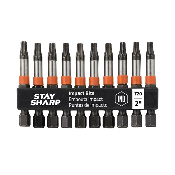 Stay Sharp 2-in T20 Torx Impact Driver Bit Set - 10-Piece