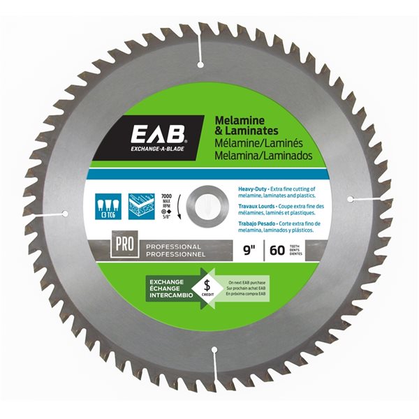 Exchange-A-Blade 9-in 60-Tooth Dry Cut Only Standard Tooth Carbide Circular Saw Blade