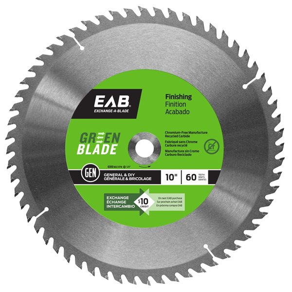 Exchange-A-Blade 10-in 60-Tooth Dry Cut Only Standard Tooth Carbide Circular Saw Blade