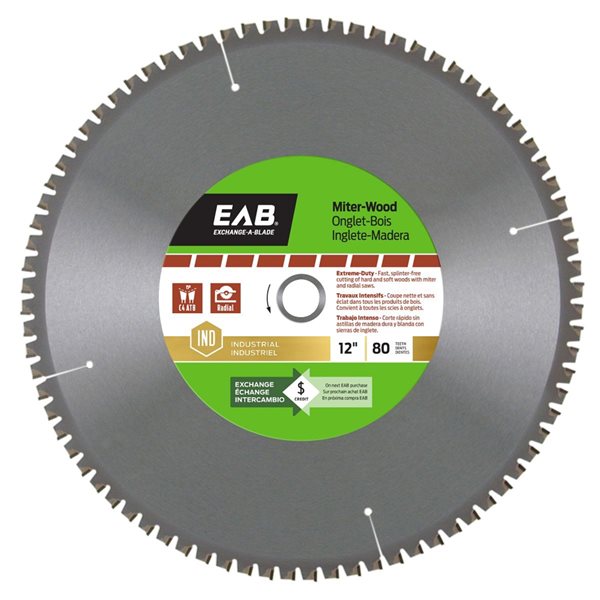Exchange-A-Blade 12-in 80-Tooth Dry Cut Only Standard Tooth Carbide Mitre Saw Blade