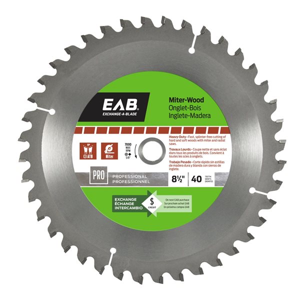 Exchange-A-Blade 40-Tooth 8-1/2-in Dry Cut Only Standard Tooth Carbide Mitre Saw Blade