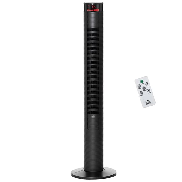 HOMCOM 3-speed 12.5-in Indoor Black Oscillation Tower Fan