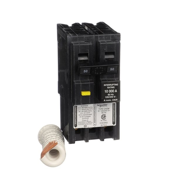 Homeline 50-Amp Two-Pole GFCI Plug-In Circuit Breaker