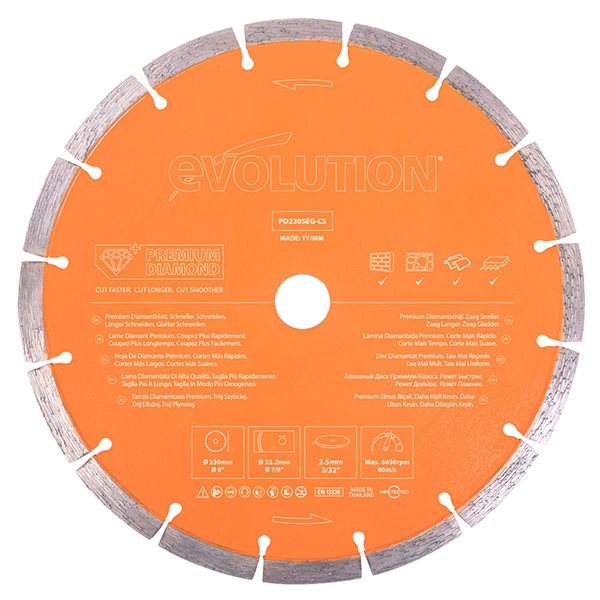 Evolution 9-in Premium Segmented Diamond Blade with 7/8-in Arbour